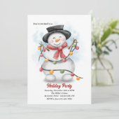 Vakantie Snowman Party Uitnodigingen (Staand voorkant)