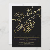Vakantie Soiree Gold Glitter Script Classy Party Kaart (Voorkant)