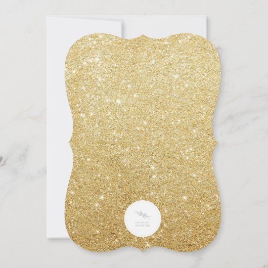 Vakantie Soiree Gold Glitter Script Party Uitnodig Kaart (Achterkant)