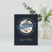 vakantie souvenir van skyline van hamburg feestdagenkaart (Staand voorkant)