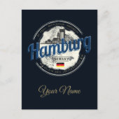 vakantie souvenir van skyline van hamburg feestdagenkaart (Voorkant)