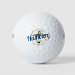  vakantie souvenir van skyline van hamburg golfballen