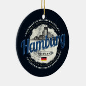 vakantie souvenir van skyline van hamburg keramisch ornament (Rechts)