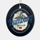  vakantie souvenir van skyline van hamburg keramisch ornament (Links)