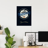 vakantie souvenir van skyline van hamburg poster (Thuiskantoor)
