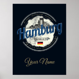  vakantie souvenir van skyline van hamburg poster