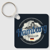  vakantie souvenir van skyline van hamburg sleutelhanger (Voorkant)