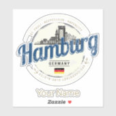  vakantie souvenir van skyline van hamburg sticker (Vel)