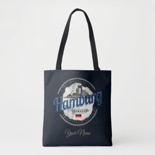  vakantie souvenir van skyline van hamburg tote bag (Voorkant)