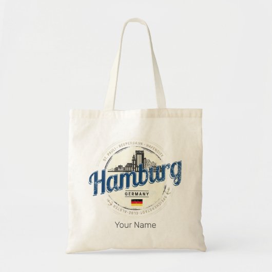  vakantie souvenir van skyline van hamburg tote bag (Voorkant)