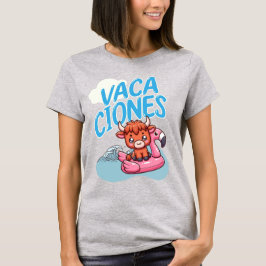 Vakantie Spaans Vakantie Punny Schattigee Koe T-shirt