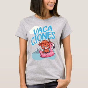 Vakantie Spaans Vakantie Punny Schattigee Koe T-shirt