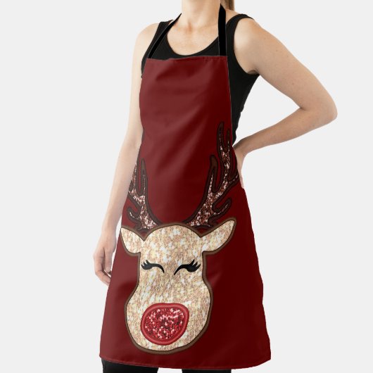 Vakantie Sparkle/ Rendier Jongen en Meisje Kerstmi Schort (Insitu)