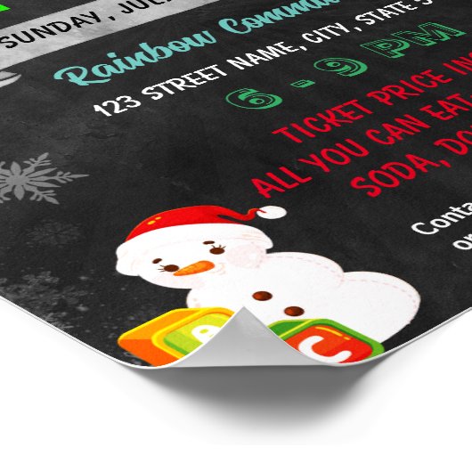 Vakantie speelgoed drive event sjabloon poster (Hoek)