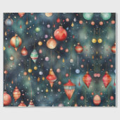 Vakantie Speelgoed, Kerstdecoratie waterverf kunst Cadeaupapier (Vlak)