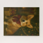Vakantie Spel Nacht Elegante Kerst Corgi Legpuzzel (Horizontaal)