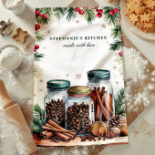 Vakantie Spice Jars Gepersonaliseerde Kerst Theedoek