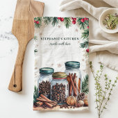 Vakantie Spice Jars Gepersonaliseerde Kerst Theedoek