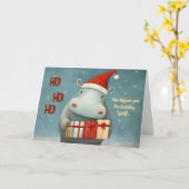 Vakantie Spirit Hippo Kerst Kaart (Gele Bloem)