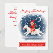 Vakantie spirit leuke geitenrit in de sneeuw groet (Voorkant / Achterkant)