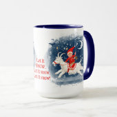 Vakantie spirit leuke geitenrit in de sneeuw mok (Voorkant rechts)