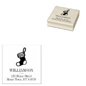 Vakantie Stocking familienaam en retouradres Rubberstempel (Gestempeld)