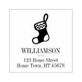 Vakantie Stocking familienaam en retouradres Rubberstempel (Afrduk)