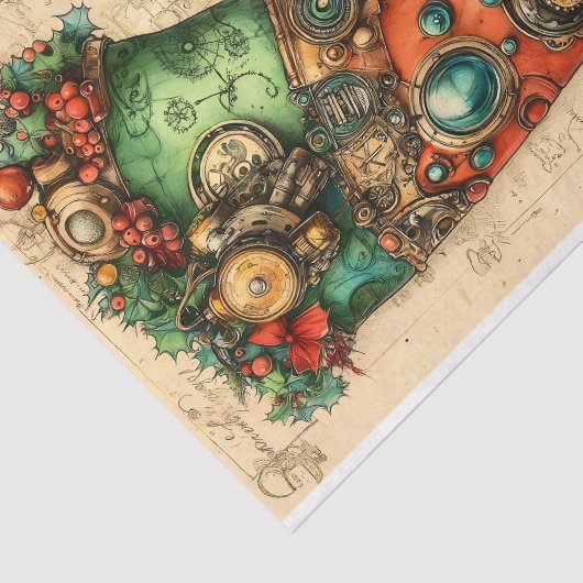 Vakantie Stocking Steampunk Vibe BL5 Decoupage Tissuepapier (Detail)