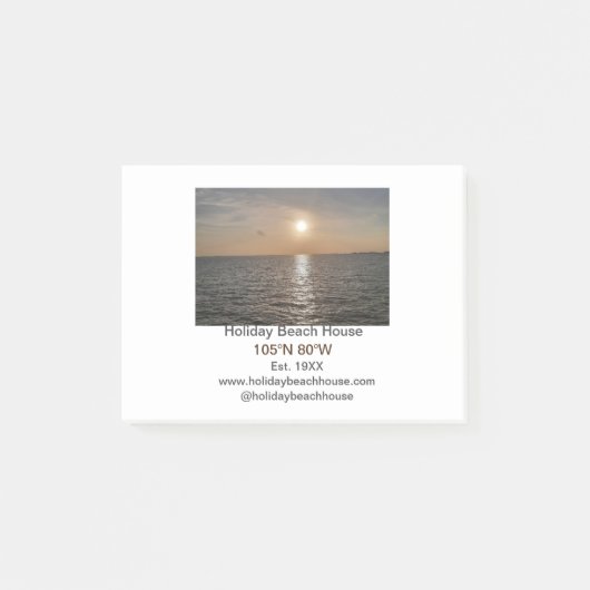 Vakantie strand oceaan huis lengtegraad breedtegra post-it® notes (Voorkant)