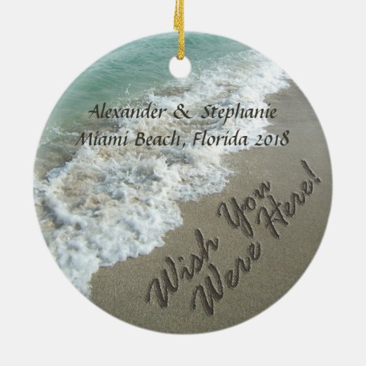 Vakantie Strand Souvenir Kerstmis Ornament (Achterkant)