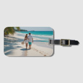 Vakantie Strand Turquoise Modern Bagagelabel (Voorkant (horizontaal))