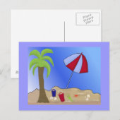 Vakantie strandtafereel briefkaart (Voorkant / Achterkant)
