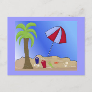 Vakantie strandtafereel briefkaart