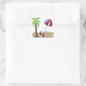 Vakantie strandtafereel vierkante sticker (Tas)