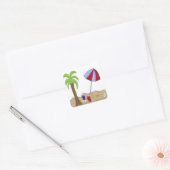 Vakantie strandtafereel vierkante sticker (Envelop)