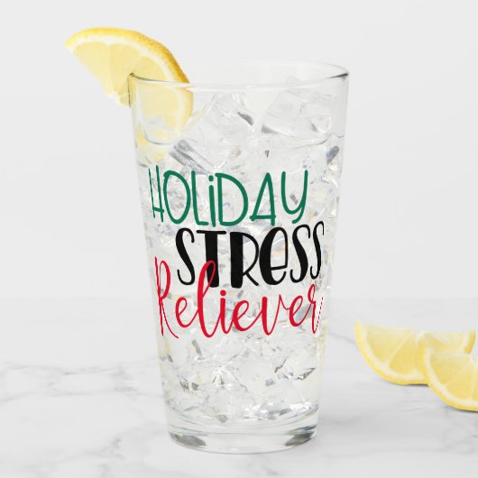 Vakantie Stress Reliever | Cool Kerst Drink Glas (Voorkant ijs)