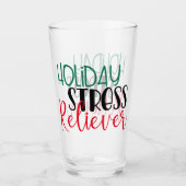 Vakantie Stress Reliever | Cool Kerst Drink Glas (Voorkant)