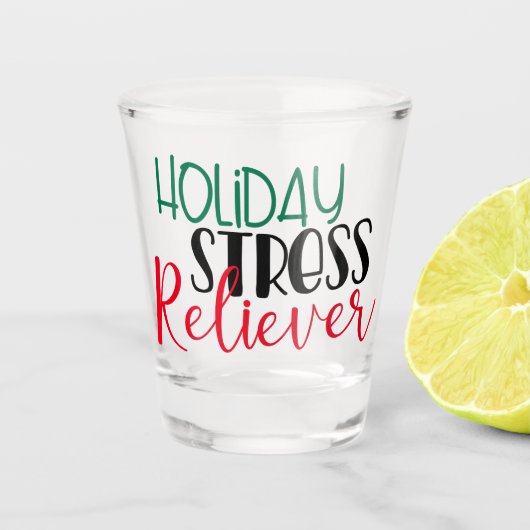 Vakantie Stress Reliever | Cool Kerst Drink Shot Glas (Voorkant)