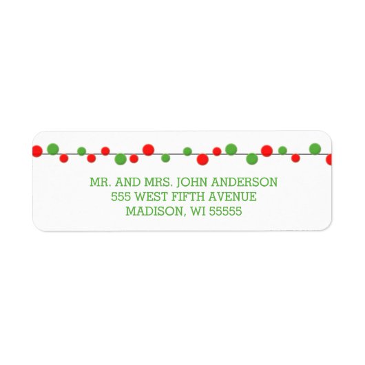 Vakantie String Lights Moderne vakantie labels (Voorkant)