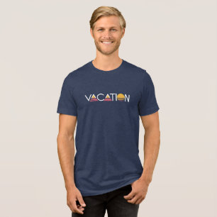 Vakantie Sunrise Design Bold Typografie met Zon Tri-Blend Shirt