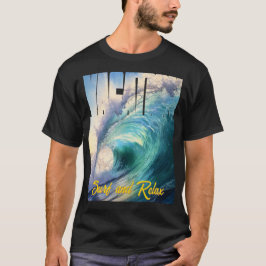 Vakantie Surf en Relax Sunny Blue Turquoise Wave T-shirt