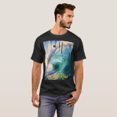 Vakantie Surf en Relax Sunny Blue Turquoise Wave T-shirt (Voorkant volledig)