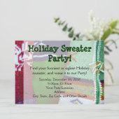 Vakantie sweater party uitnodigingen (Staand voorkant)