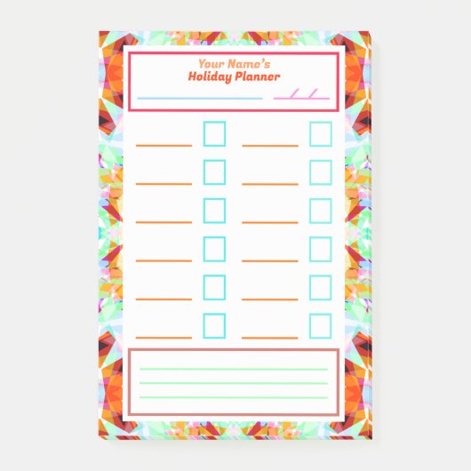 Vakantie Taakplanner Inpakken Takenlijst Cadeau Post-it® Notes (Voorkant)