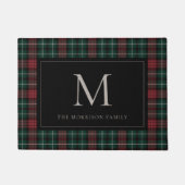Vakantie Tartan Monogram & Naam Deurmat (Voorkant)
