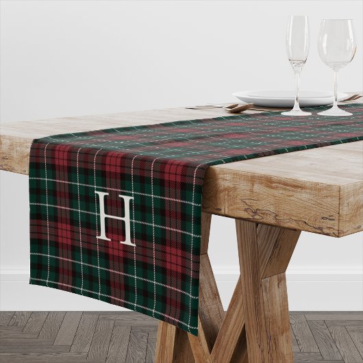 Vakantie Tartan Monogram Table Runner Korte Tafelloper
