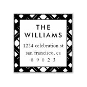 Vakantie Tartan Plaid Familie retour adres Rubberstempel (Afrduk)