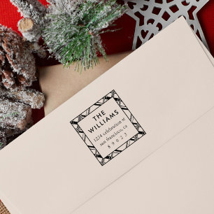 Vakantie Tartan Plaid Familie retour adres Rubberstempel