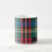 Vakantie Tartan Plaid INITIALEN Classic Christmas Magische Mok (Center)