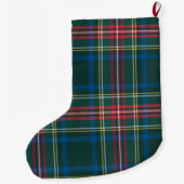 Vakantie Tartan Plaid INITIALEN Feestelijke Classi Grote Kerstsok (Achterkant)